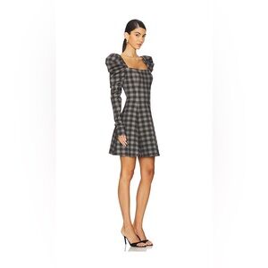 Selkie Gray Plaid Long Sleeve Dress